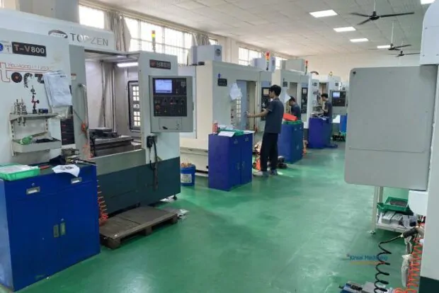 precision-cnc-machining-workshop-china Advanced CNC workshop at Kinsai equipped with precision milling and turning centers